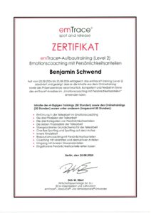 emTrace Level 2 Zertifikat Benjamin Schwend